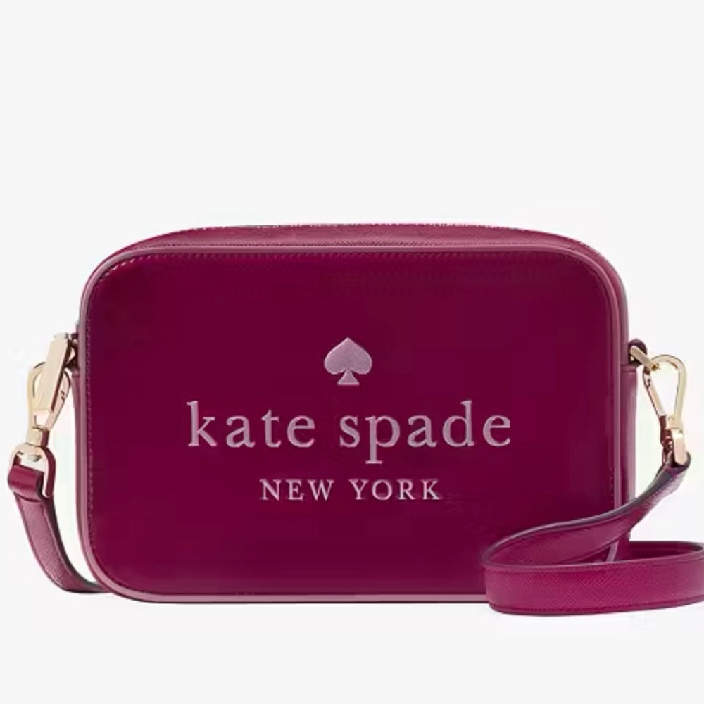 Kate Spade Oh Snap Mini Camera Bag Dark Raspberry - Picture 13 of 16